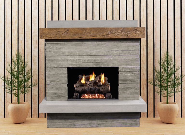 American Fyre Brooklyn Outdoor Gas Fireplaces with outdoor mantel.