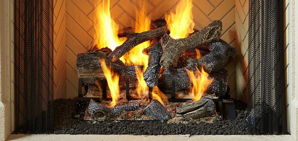 Gas logs fireside grand oak gas log sets