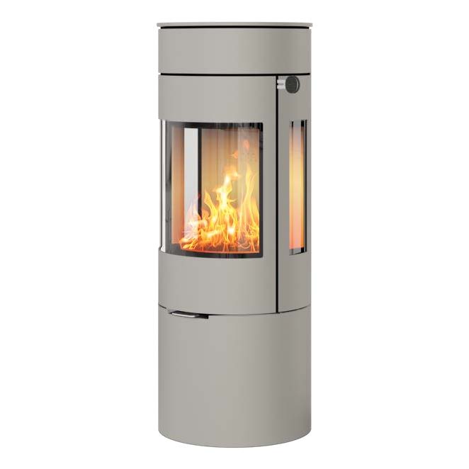 Viva L 120 Gas Stove with Steel Door and Side Glass in Nickel - Rais