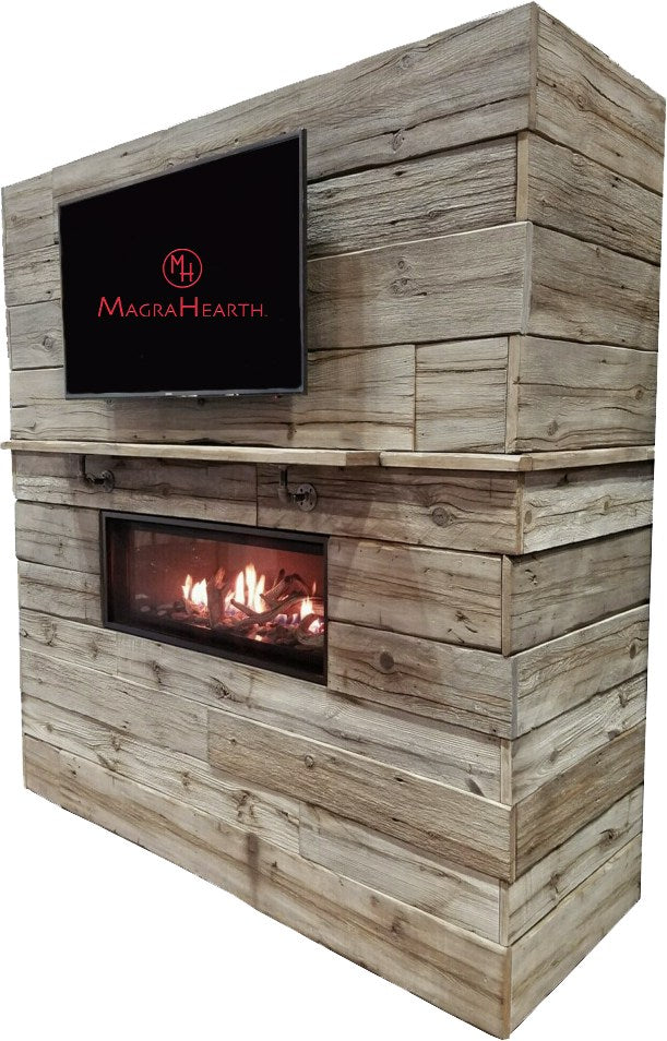 SURROUNDS AND WALL BOARDS - WALL BOARD - 7.5" X 78" X 1" - Silver - Magra Hearth