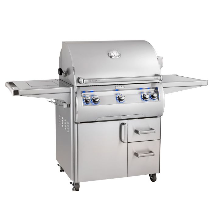 E660s Portable Grills with Analog Thermometer & Flush Mounted Single Side Burner (-62) - Fire Magic