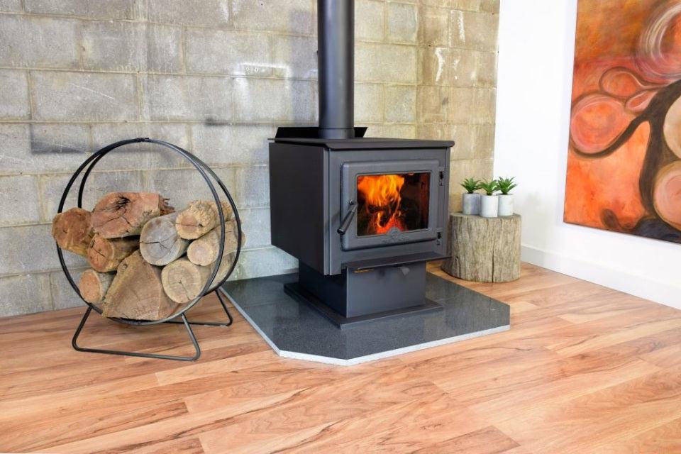 True North TN20 Freestanding Wood Stove with Pedestal.