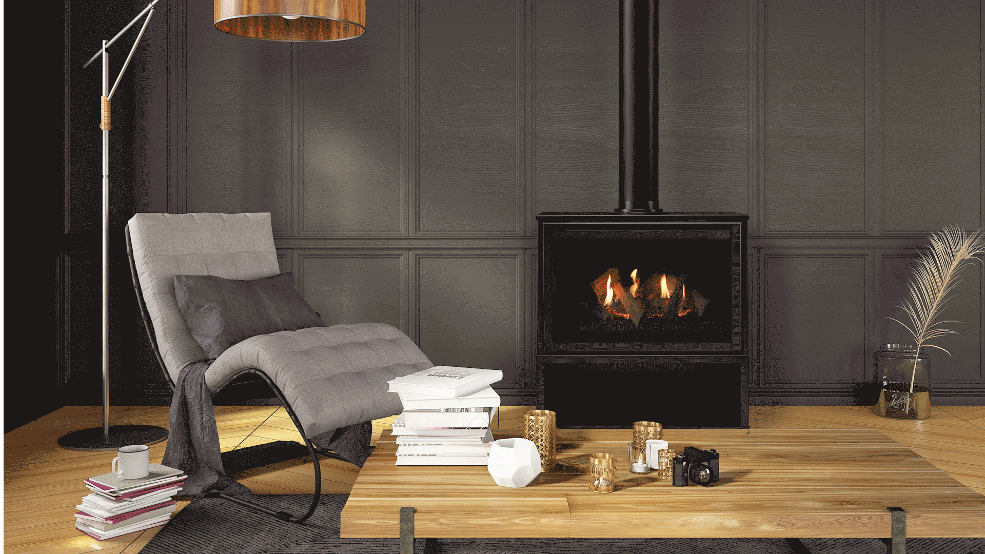 Ruby Freestanding Gas Fireplace CAPO Fireside1