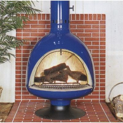 Fire Drum 3 Woodburning Fireplace with Screen- Porcelain - Malm Fireplaces