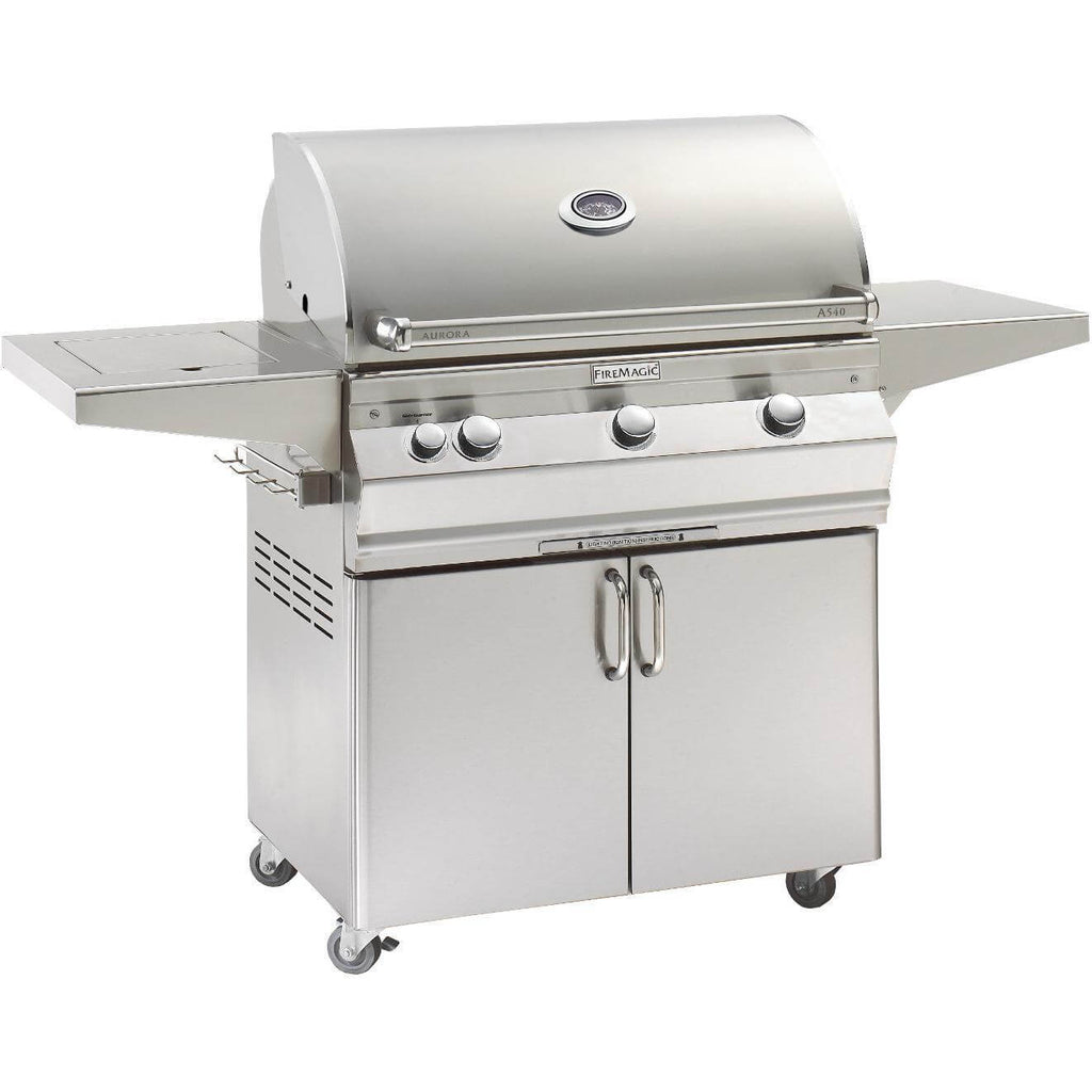 A540s Portable Grills with Analog Thermometer & Flush Mounted Single Side Burner (-62) - Fire Magic