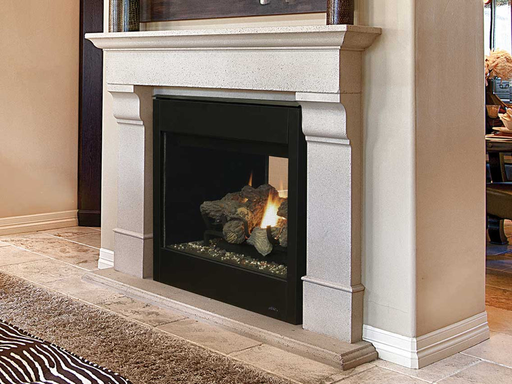 Eros 35ST - 35" Eros Direct-Vent Fireplace, Top/Rear Combo, See-Through, Louvered - IHP Astria