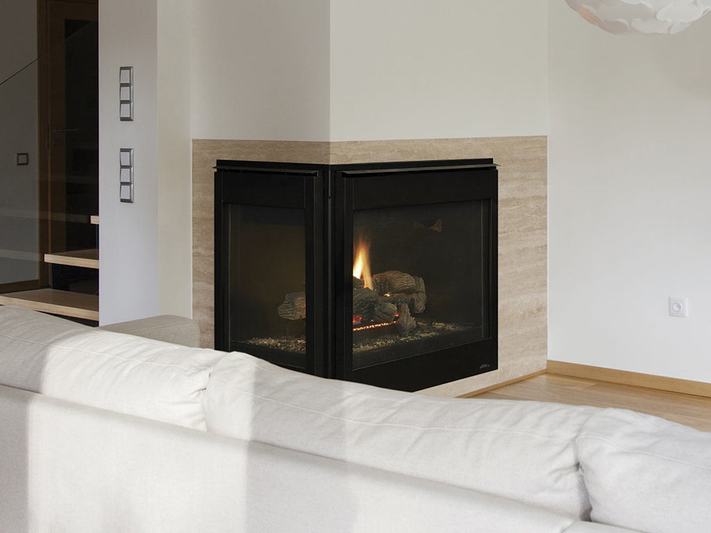 Libra 40CR/L - 40" Libra Direct Vent Gas Fireplace, Top/Rear Combo, Peninsula, Louverless - IHP Astria