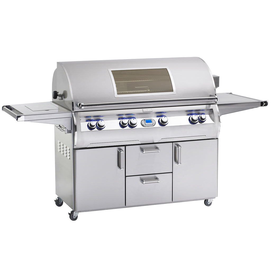 E1060s Portable Grills with Analog Thermometer & Flush Mounted Single Side Burner (-62) with Window - Fire Magic