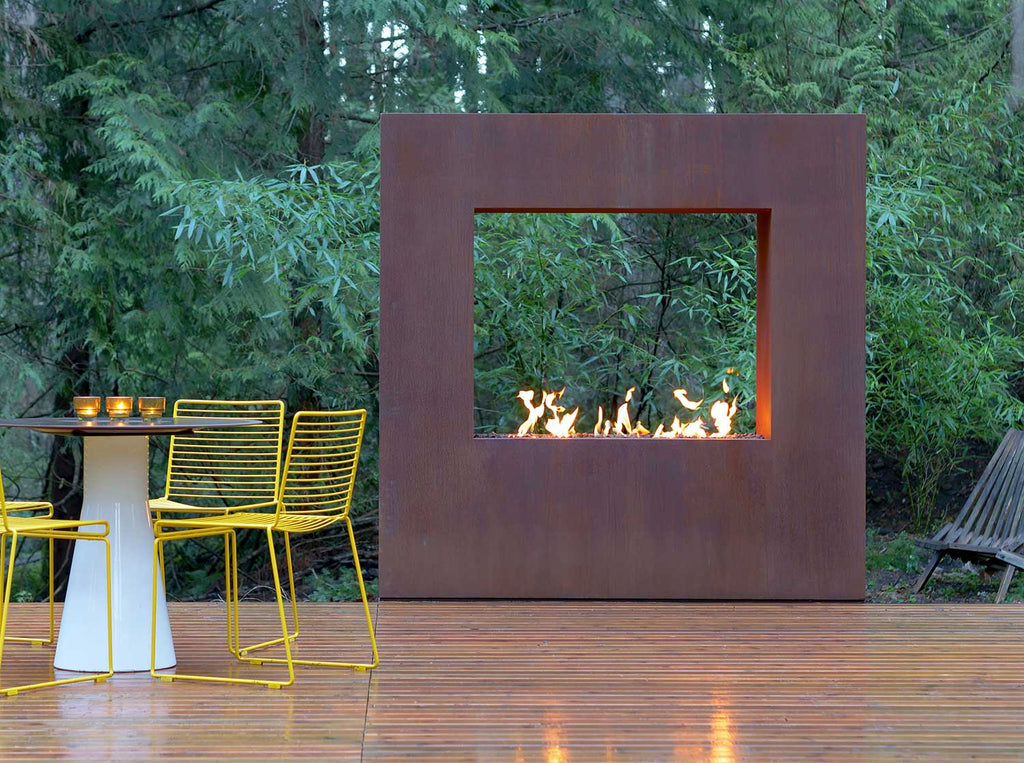 Kodo 72 Corten Outdoor Fireplace - Paloform