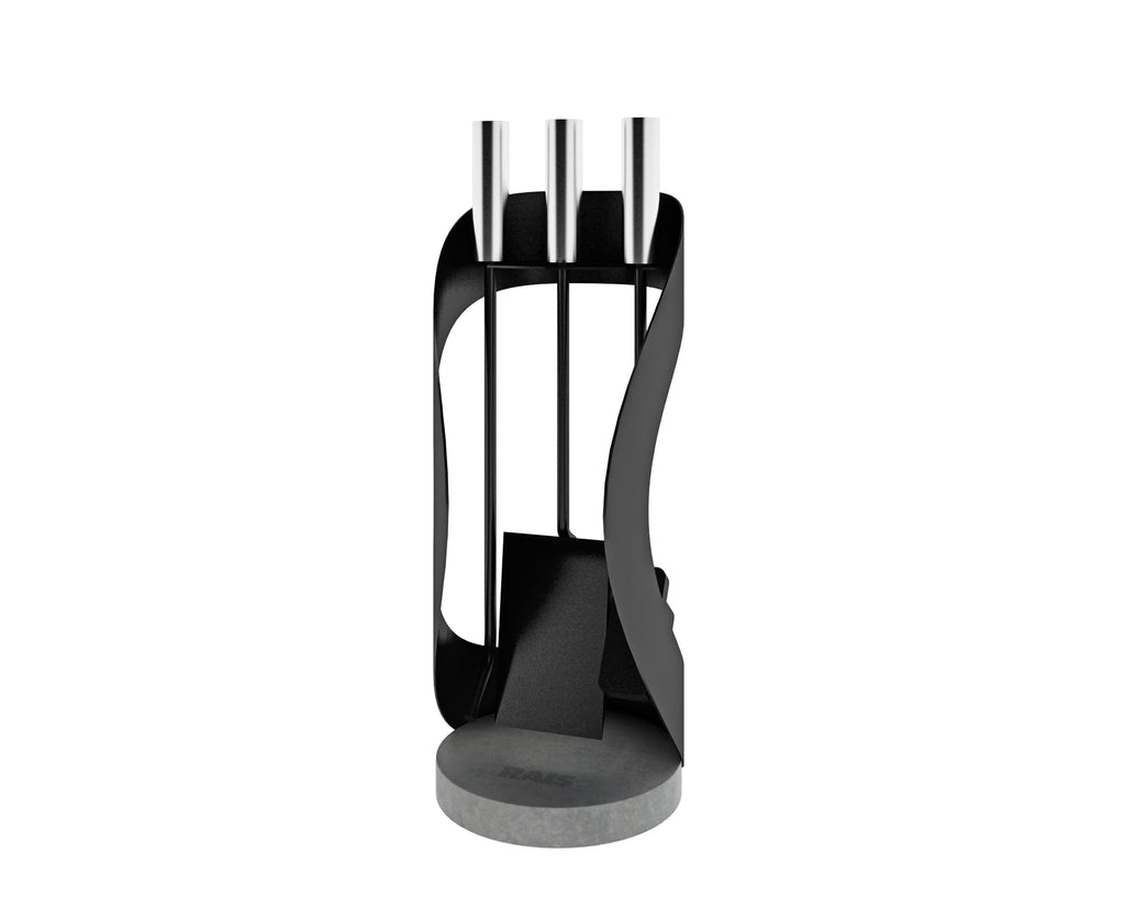 Buteo Floor Stand- Black with Black Leather Handles - RAIS