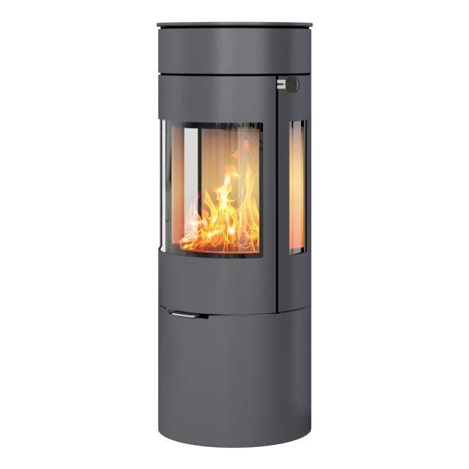 Viva L 120 Gas Stove with Steel Door and Side Glass in Platinum - Rais