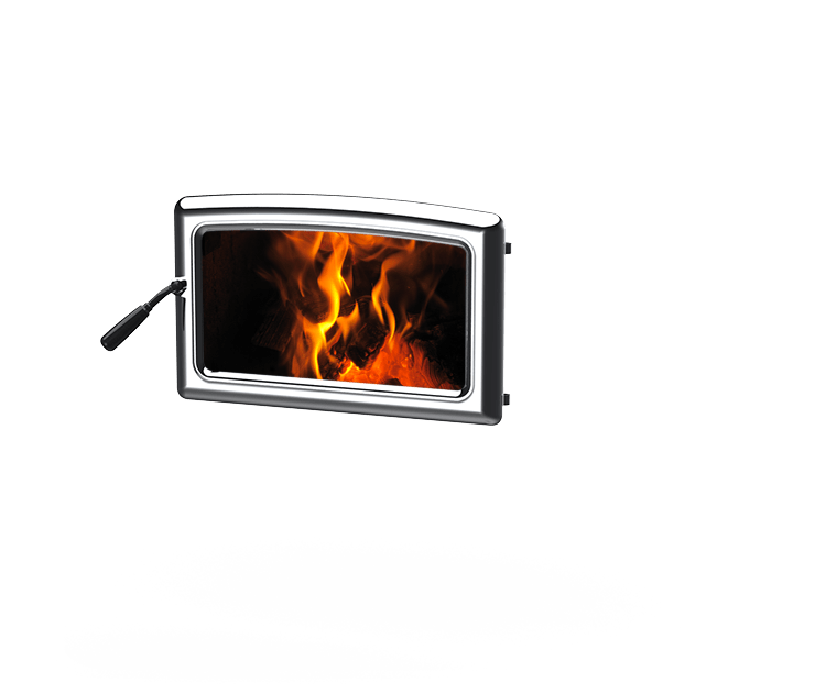 Summit Wood Fireplace Insert - Door Options- (PEDR46NIA) Nickel Door - Pacific Energy