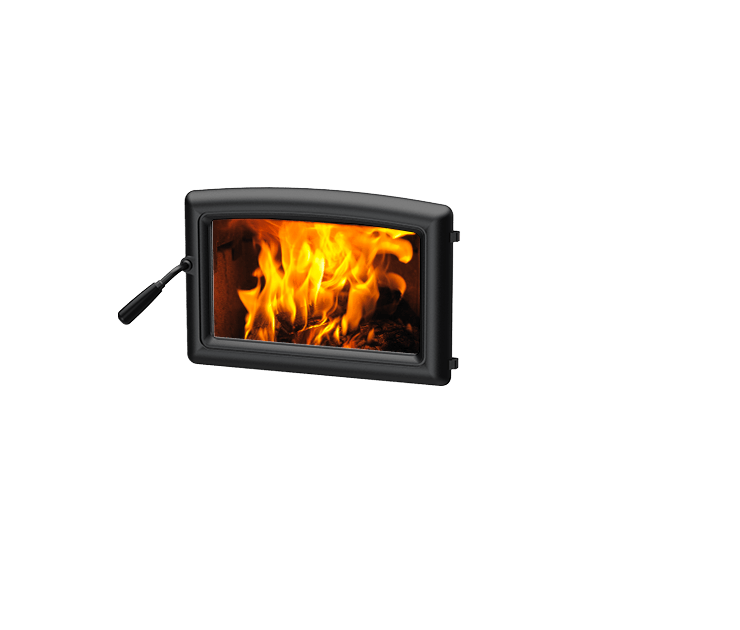 Vista Classic Freestanding Wood Stove - Door Options-  Metallic Black - Pacific Energy