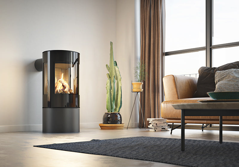 Viva L 100 Gas Stove with Glass Door and Side Glass in Black - Rais