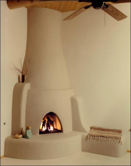 Corner Wood Burning Kiva Fireplace Kit- 18-OS-(I or H)- Orno Corner Kiva (10’) - Adobelite