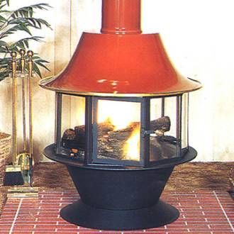 Spin-A-Fire Woodburning Fireplace with Porcelain Base - Malm Fireplaces