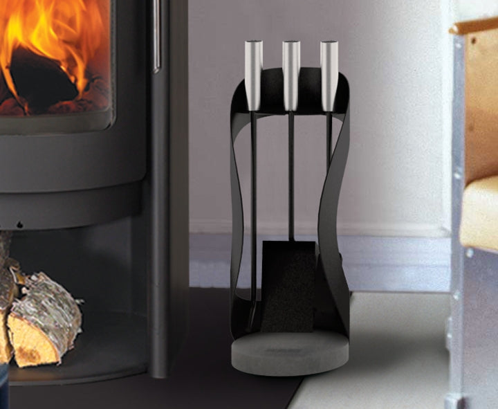 Buteo Floor Stand- Black with Black Leather Handles - RAIS