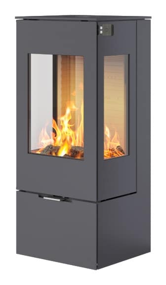 Nexo Gas 100 Model with Steel Door and Side Glass in Platinum - CAPO Fireside
