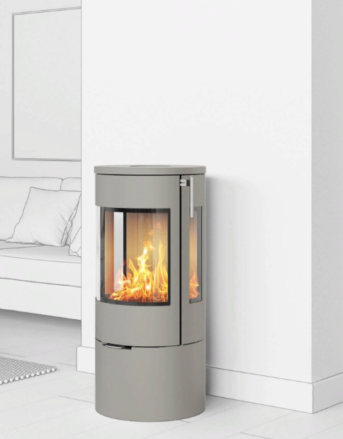 Viva L 100 Gas Stove with Glass Door and Side Glass in Nickel - Rais