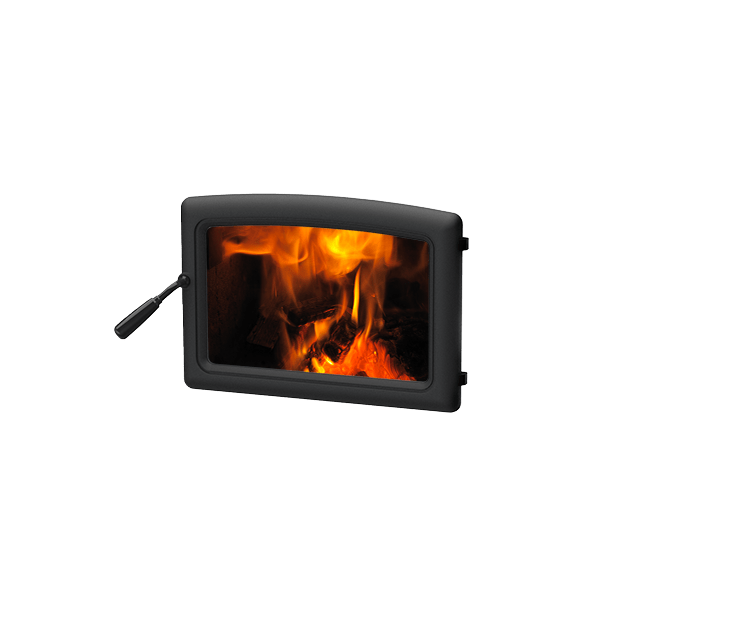 Super Wood Fireplace Insert - Door Options- (PEDR31WBKA) Metallic Black Door - Pacific Energy